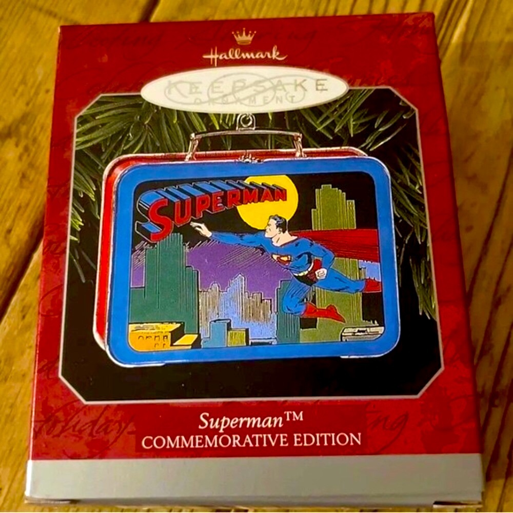 1998 Superman Lunch Box DC Comic Man of Steel Hallmark Keepsake Ornament